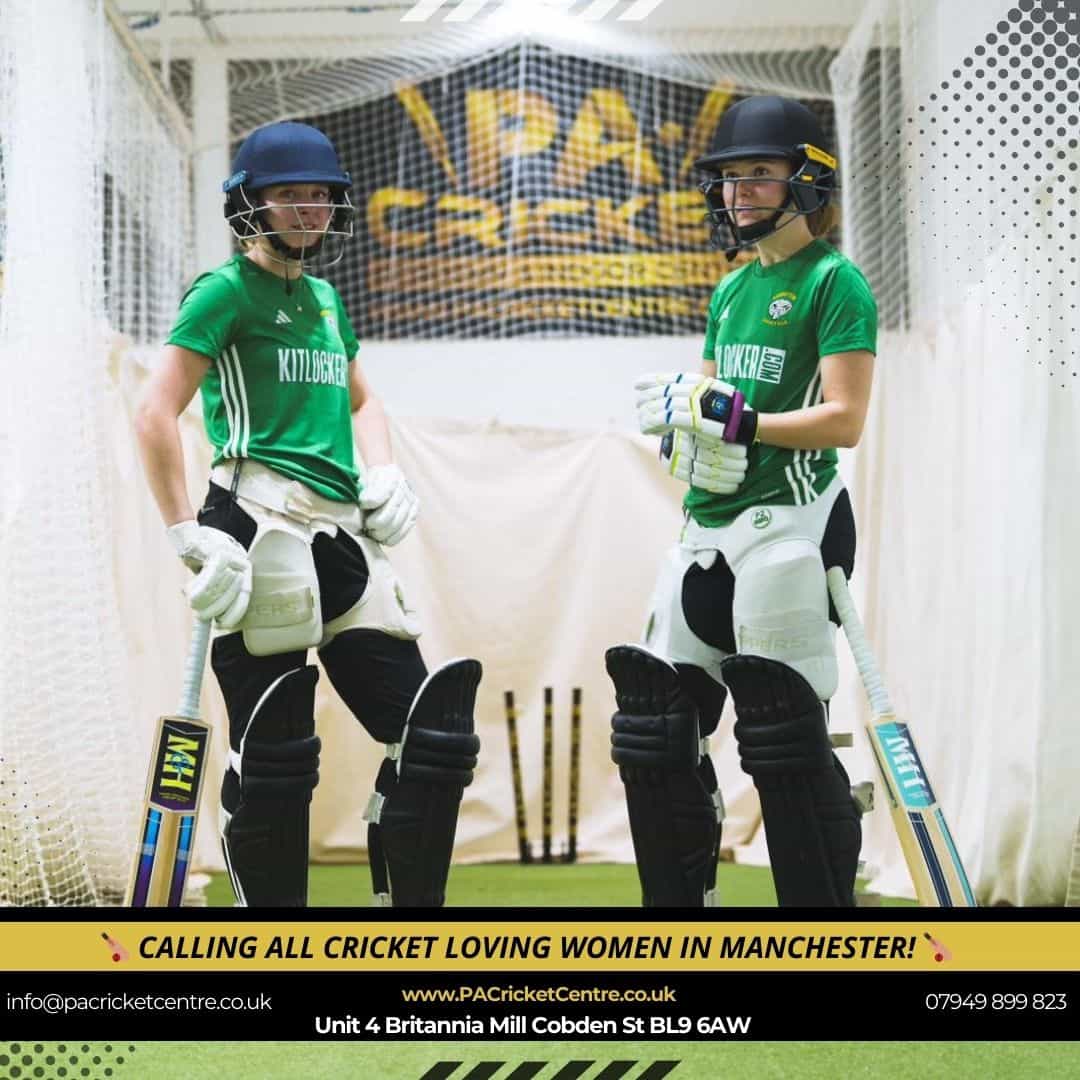 Indoor cricket training facility at PA Sports in Bury
